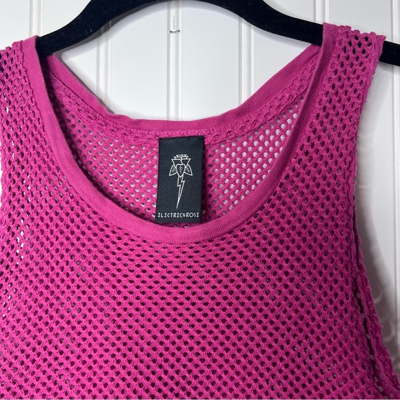 ELECTRIC & ROSE Hot Pink Canal Mesh Tank Size Small - Picture 3 of 13